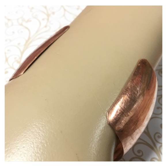 Vintage MEXICO Handcrafted Copper Brass Abalone Cuff Bracelet - Picture 6 of 9